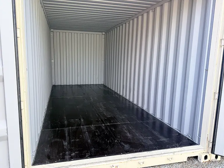Inside of a storage container.